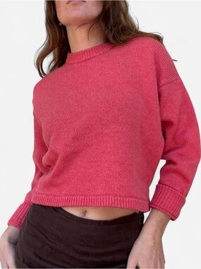 Tibi pink cropped wool sweater